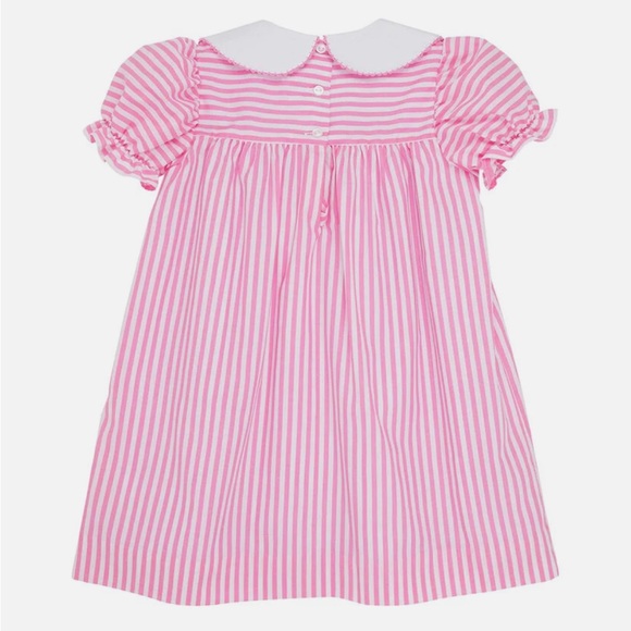 Nwt Beaufort Bonnet Company Calloway Collar Dress Pink Stripe - Picture 2 of 2